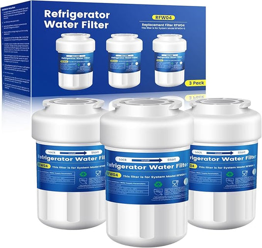 Water Filter Replacement for GE® MWF®, SmartWater® MWFP, MWFINT, MWFA, GWF, HDX FMG-1, 9991, GSE25GSHECSS, WFC1201, GSE25GSHECSS, WFC1201 Water Filter, 3 Pack