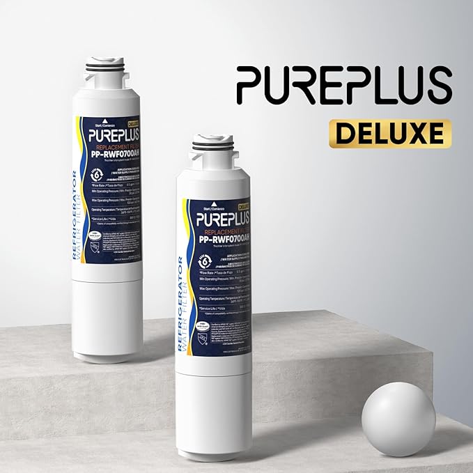 PUREPLUS DA29-00020B NSF/ANSI 401, 53& NSF P473 Certified Replacement for Samsung RF28HMEDBSR, RF263BEAESR, HDX FMS-2, HAF-CIN/EXP, RF4287HARS, RF28HFEDBSR, Refrigerator Water Filter, 1Pack