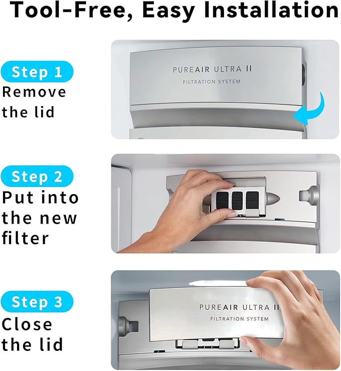 6 Pack Refrigerator Air Filter Replacement, Activated Carbon Strong Adsorption, Compatible with Frigidaire Paultra2, PureAir Ultra 2, Pure Air Ultra II and Electrolux Part Models