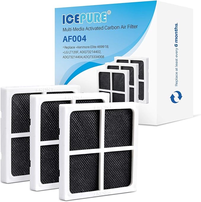 ICEPURE Plus 46-9690 NSF53 Certified Refrigerator Water Filter Replacement for LG ADQ36006101, Kenmore Elite 9690, LFX28979ST, ADQ36006102, LFX25978ST,LFXS30766 and LT120F Fresh Air Filte,3PACK