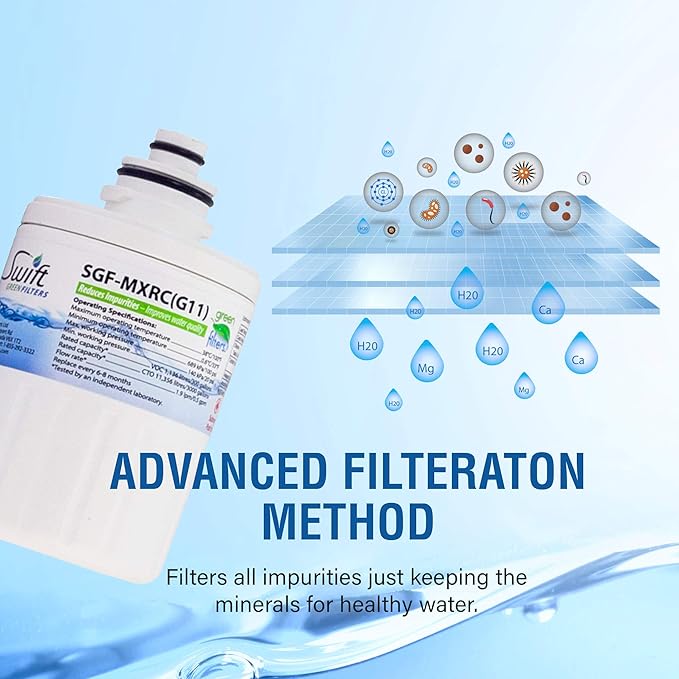 Swift Green Filters SGF-MXRC Compatible Refrigerator Water Filter for GE Smartwater FXRC, MXRC 46-9905, Made in USA,(1 Pack)