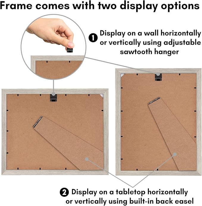 Americanflat 9x12 Picture Frame with Shatter-Resistant Glass - Use as 6x8 Frame with Mat or Display 9x12 Photo Without Mat - Signature Collection - Picture Frames for Tabletop and Wall - Driftwood