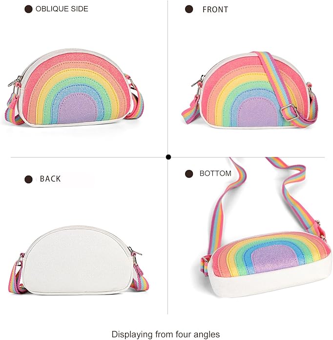 Toddler Purse Easter Basket Stuffers Gifts for Kids: 2 3 4 5 6 7 8 Year Old Girl Birthday Gift, Rainbow Crossbody Bag