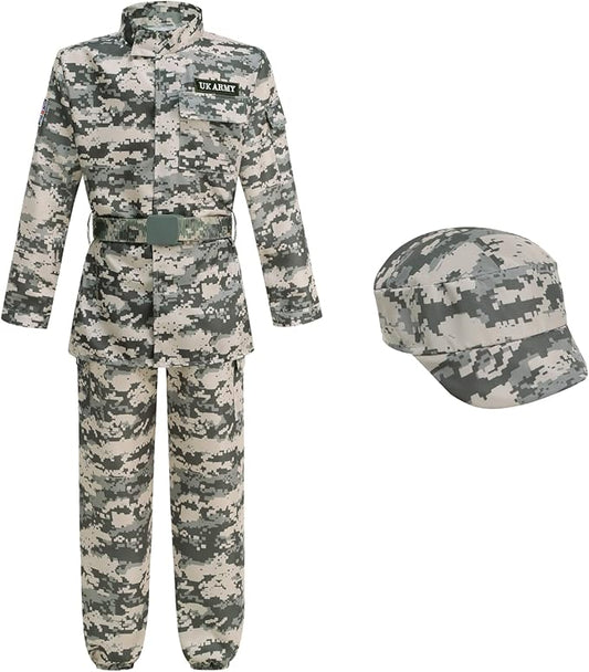 Army Costume for Kids Camo Trooper Soldier Special Forces Costume Halloween Cosplay