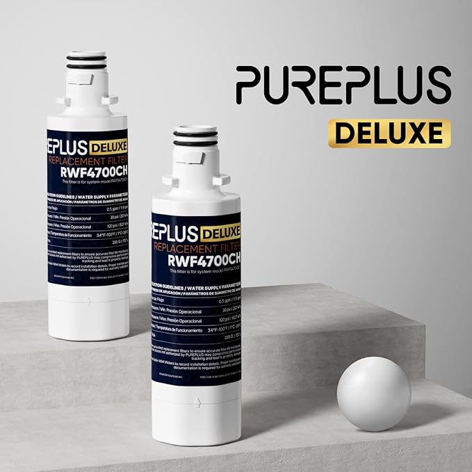 PUREPLUS ADQ747935 Replacement for LG LT1000P LT1000 Kenmore Elite 9980 LT1000PC, MDJ64844601 ADQ74793501, LMXS28626S, LFXS26973S, LT120F Refrigerator Water and Air Filter,Reduces PFOA/PFOS,3Pack