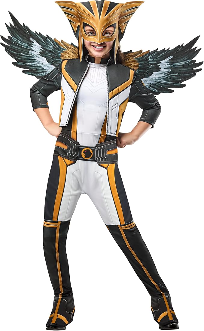 Rubies Hawk Girl Kids Girls Superman Movie Costume Jumpsuit with Attached Shoe Covers and Headpiece