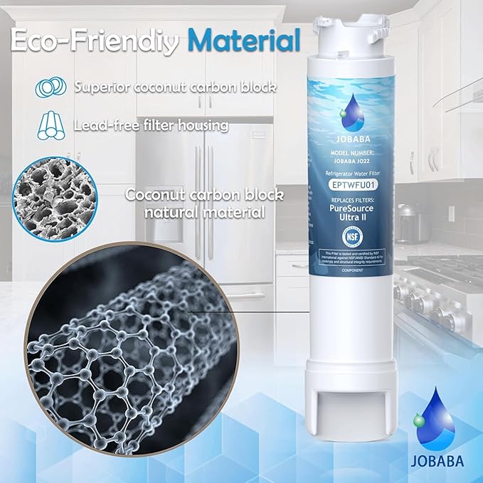 EPTWFU01 Water Filter Replacement, Compatible with Frigidaire EPTWFU01, Pure Source Ultra II, EWF02, 3 Pack