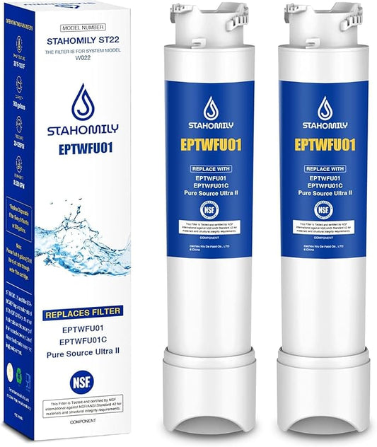 EPTWFU01 Water Filter Replacement - Compatible with Frigidaire EPTWFU01, Pure Source Ultra 2, EWF02, SCWFTCTO, 1012505454226, 4562222 Water Filter Replacement, 2 Pack