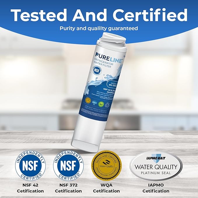 Pureline GSWF Replacement for GE GSWF, Kenmore 46-9914, 469914, 9914, Refrigerator Water Filter - Reduces Bad Taste & Odor