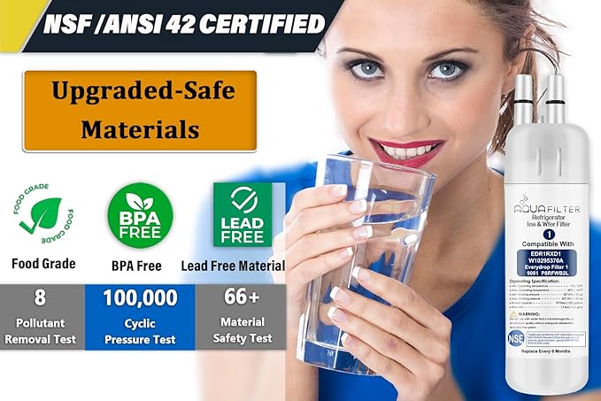 FILTER1 W10295370 A Refrigerator Water Filter Replacement Compatible for EDR1RXD 1 WATER FILTER W10295370 A Refrigerator Models (1-PACK)
