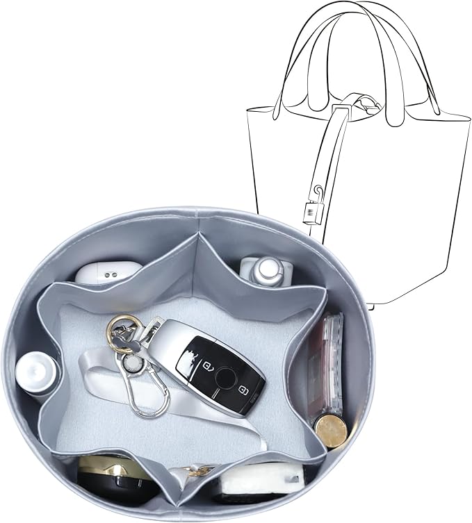 Silky Bag Insert Fit for Hermes Picotin 18/22, Silky Purse Organizer, Lightweight and Silk Touch (Fits PC18, Blue Pale)
