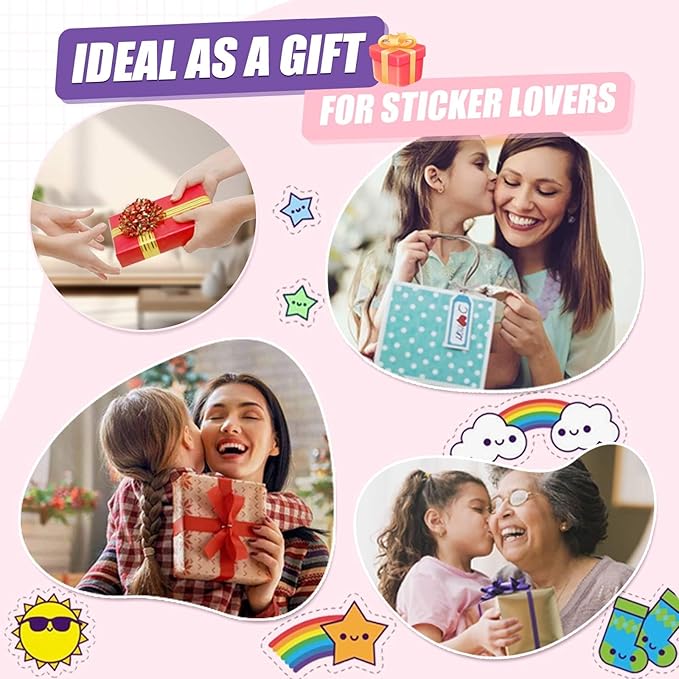 BetterJonny 2 Pcs Reusable Sticker Book Collecting Album Blank Sticker Storage Organizer Book A5 Size with 64 Sheets Release Paper for Collecting Stickers, Labels