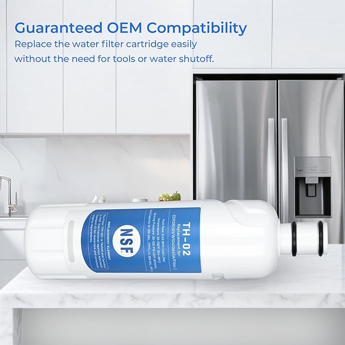 TEEHAY W10413645A Water Filter 2 Replacement, Compatible with Everydrop Filter 2, EDR2RXD1, Whirlpool WHR2RXD1, P9KB2L, P9RFKB2L, Whirlpool WRX986SIHZ, WRF757SDHZ, WRF767SDHZ, WRF736SDAM, 3 Pack
