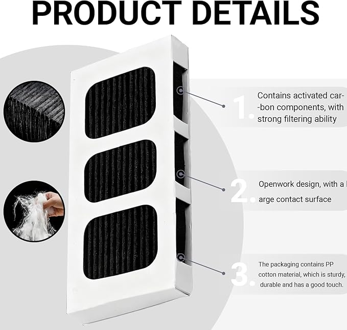 Air Filter for Frigidaire Refrigerator Compatible with Frigidaire PAULTRA2, Home Kitchen Use Air Purification for Refrigerator Water Dispenser, for Families with Kids Seniors Households (4)