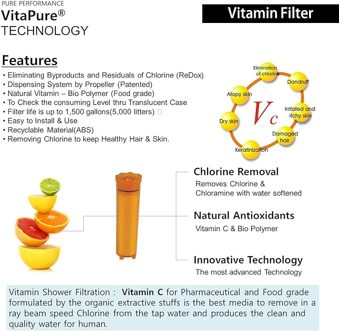 VTX-03R Refill Shower Filter Cartridges for VitaMax Combo SUF-300VTX, 1 CarboMax & 3 Vitamin C filters