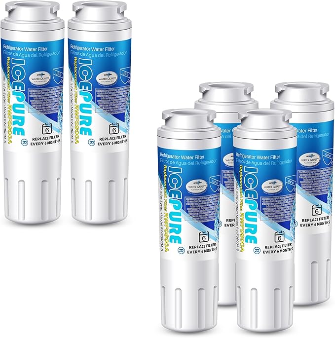 ICEPURE UKF8001 Replacement for Whirlpool Filter 4, Everydrop EDR4RXD1, FMM-2 Maytag UKF8001AXX-200 9084 4396395 MPF15090 WF-UKF8001,WF295,SGF-M9,Puriclean II,RWF0900A Refrigerator Water Filter,6PACK