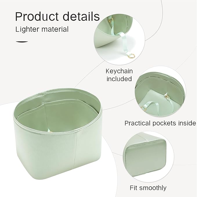 Silky Bag Insert Fit for Hermes Picotin 18/22, Silky Purse Organizer, Lightweight and Silk Touch (Fits PC22, Gris Neve)