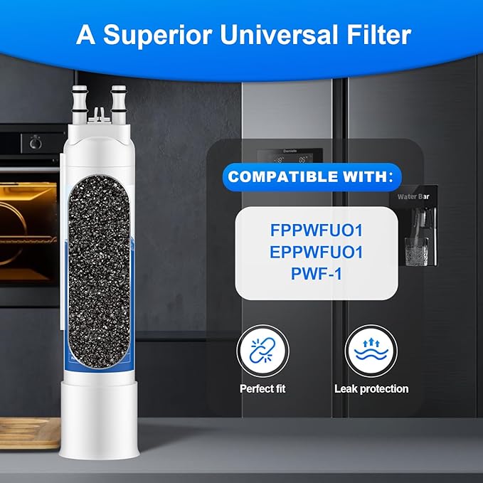 FPPWFU01 Water Filter Replacement Compatible with Frigidaire FPPWFU01 Water Filter, Electrolux EPPWFU01, PurePour PWF-1, EPPWF01 PureAdvantage PWF-1(1 Pack)