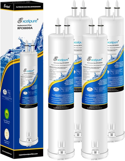 EXCELPURE EDR3RXD1 Compatible with Everydrop® Filter 3, 4396841, KAD3RXD1, WHR3RXD1, 4396710, 46-9083,46-9030, 9030, 9083, RFC6600A Refrigerator Water Filter, 4PACK