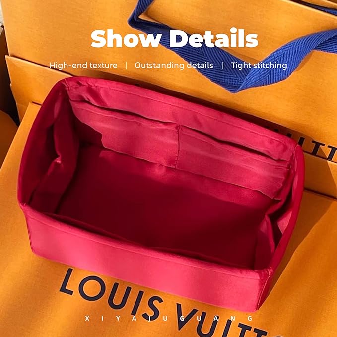Purse Handbag Silky Organizer Insert Keep Bag Shape Fits LV Speedy 16/20/25/30/35/45 bags, Luxury Handbag Tote Lightweight Sturdy(Rouge moyen, Speedy 35)