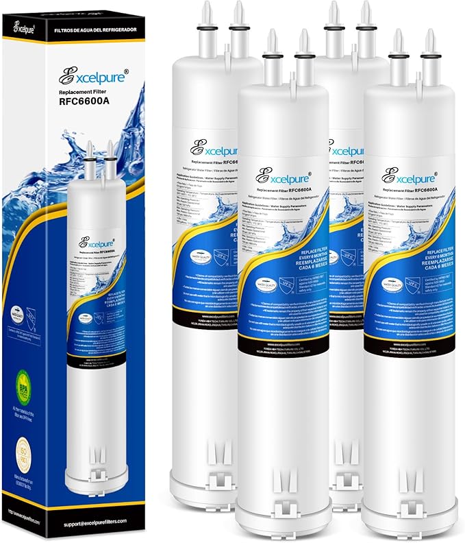 EXCELPURE EDR3RXD1 Compatible with Everydrop® Filter 3, 4396841, 4396710, Kenmore 46-9083, 46-9030, 9030, 9083, KAD3RXD1, WHR3RXD1, RFC6600A Refrigerator Water Filter, 4PACK