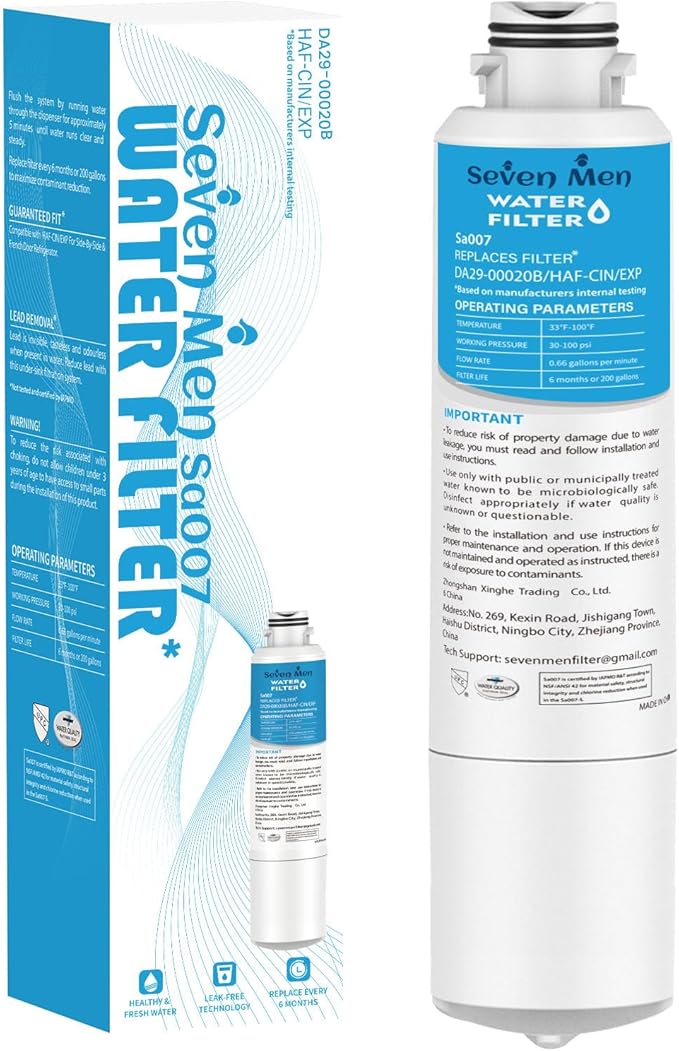 Da29-00020b Water Filter for Sam&sung Haf-cin/exp, Da97-08006a, Haf-cin, Da29-00020b-1, Rf28hmedbsr, Rf263beaesr, Rs25j500dsr, Rf263teaesg, Hdx fms-2, Da97-08006a-1, 1Pack