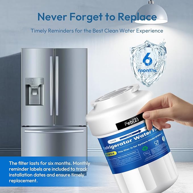 Water Filter Replacement for GE® MWF®, SmartWater® MWFP, MWFINT, MWFA, GWF, HDX FMG-1, 9991, GSE25GSHECSS, WFC1201, GSE25GSHECSS, WFC1201 Water Filter, 3 Pack