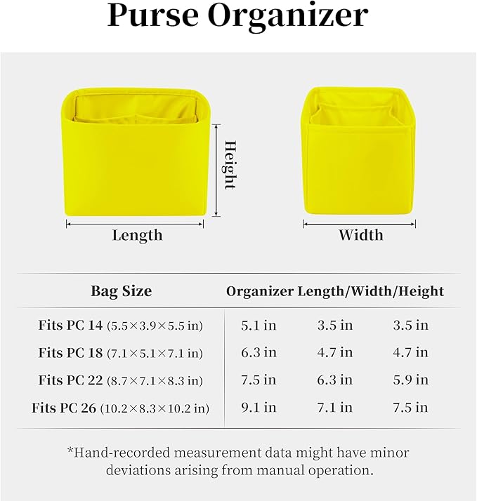 Purse Organizer Insert for Luxury Bag, Lightweight & Soft Satin Fabric with Pockets, Ideal for Travel, Shopping, and Daily Use, Multicolor Options, Fits Picotin 22(Lime, PC22)