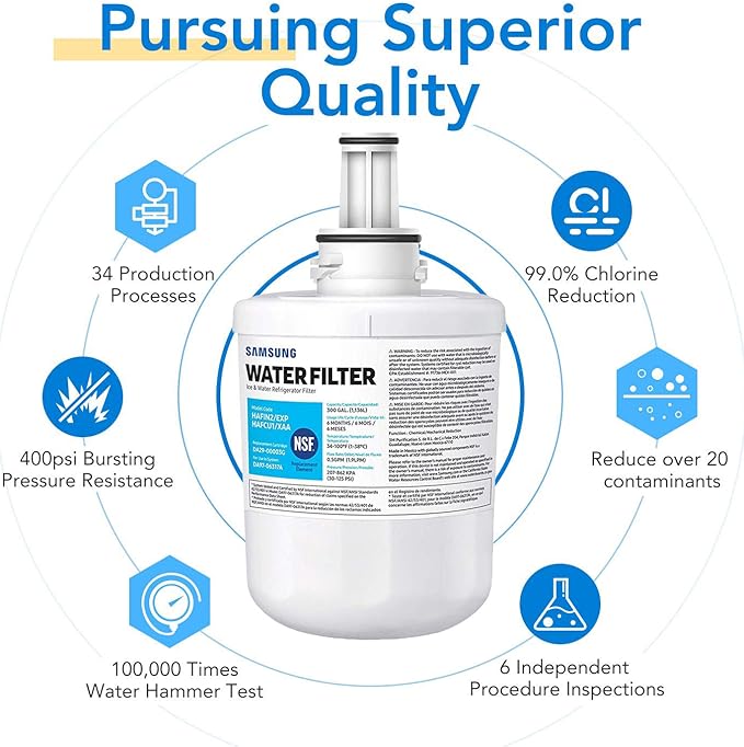 Samsung Refrigerator Water Filter Compatible Smasung DA29-00003G, HAFCU1，DA29-00003A Refrigerators (2 Pack)