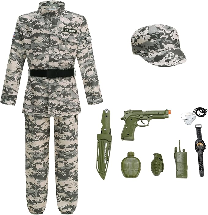 Army Costume for Kids Camo Trooper Soldier Special Forces Costume Halloween Cosplay
