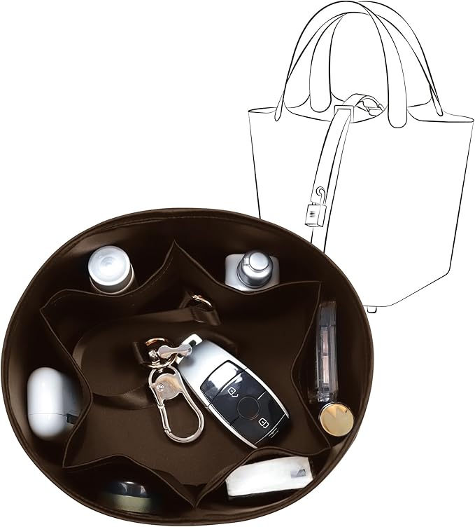 Silky Bag Insert Fit for Hermes Picotin 18/22, Silky Purse Organizer, Lightweight and Silk Touch (Fits PC22, Ebene)