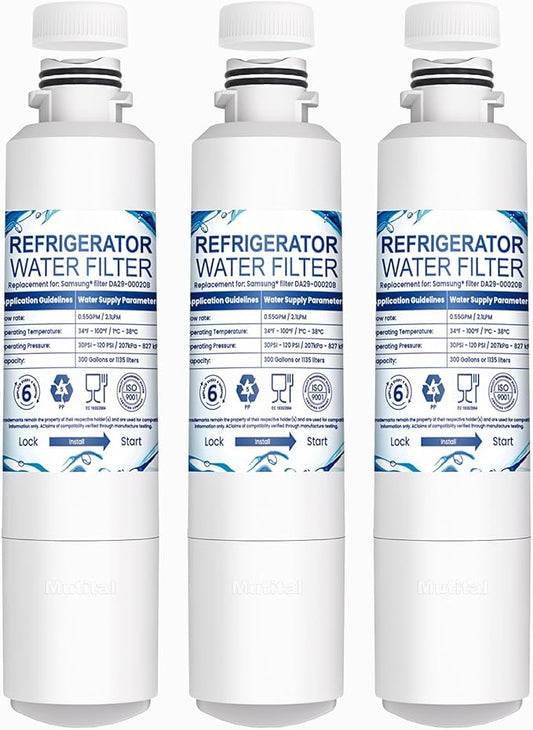 DA29-00020B Water Filter, Replacement for Water Filter DA29-00020B, HAF-CIN, RS25J500DSR, RF28HMEDBSR, HAF-CIN/EXP, RF4287HARS, RF28HFEDBSR(3 Filters)