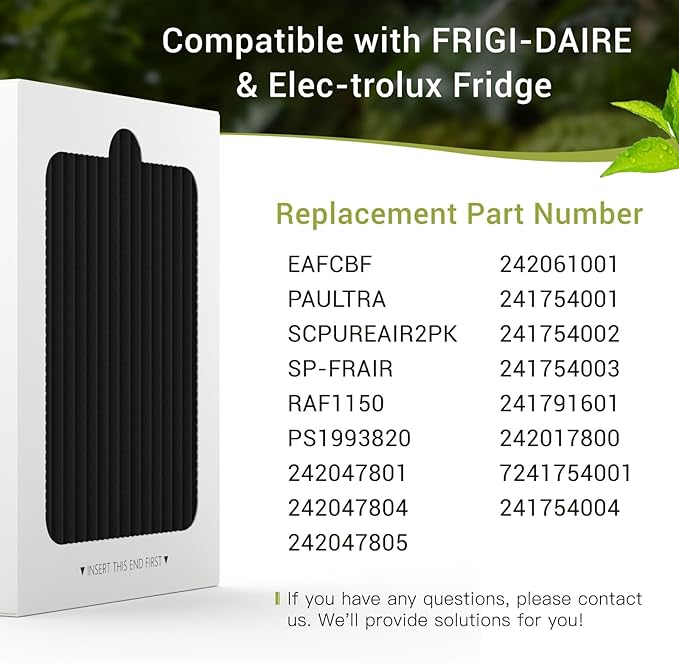 3 Pack Upgrade Refrigerator Air Filter Replacement Compatible with Frigi-daire PAULTRA Pure Air Ultra and Elec-trolux EAFCBF Fridge Fit for 242061001 242047801 242047804 241754001