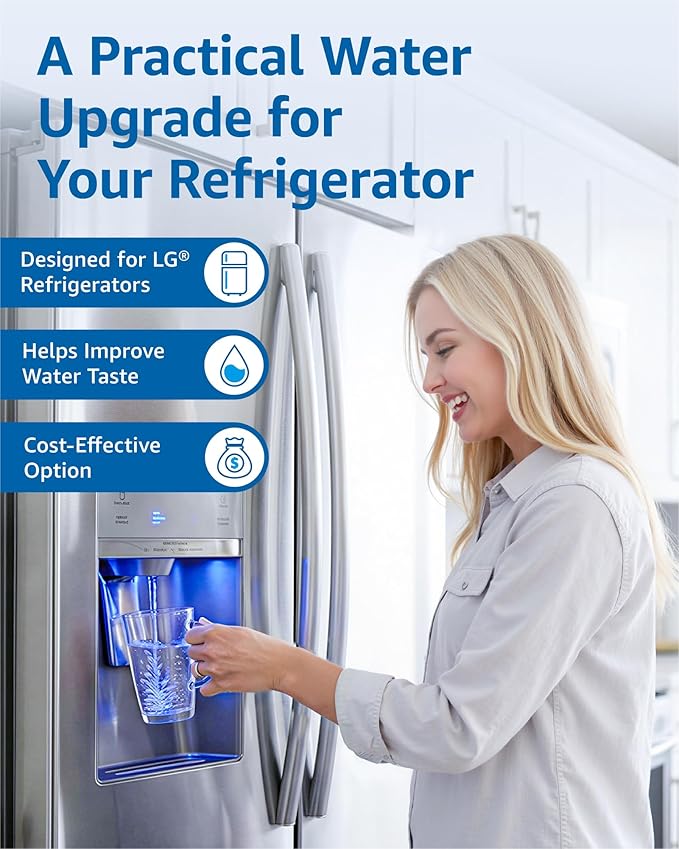 Filterlogic LT1000PC ADQ747935 MDJ64844601 NSF Certified Refrigerator Water Filter and Air Filter, Replacement for LG® LT1000P®, LT1000PC, LT-1000PC, MDJ64844601 and LT120F®, 3 Combo