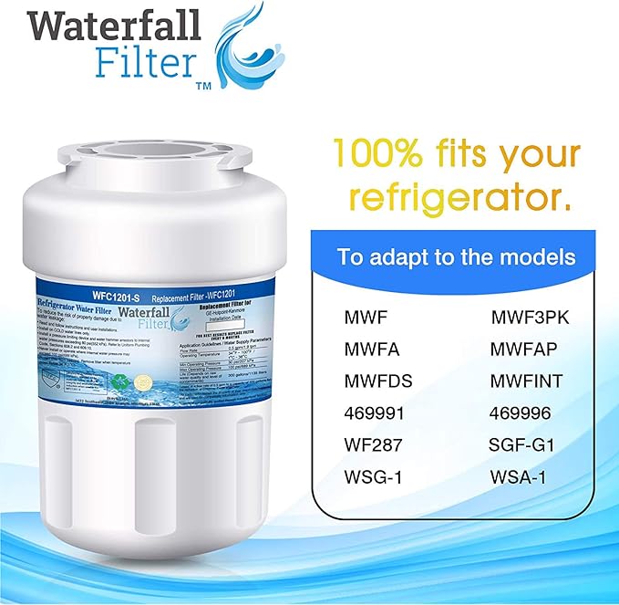 Refrigerator Water Filter Compatible with GE MWF SmartWater Water Filter Cartridge