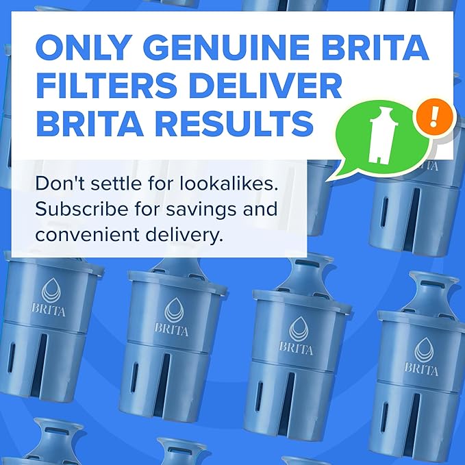 Brita Filter Replacements for Water Pitchers and Dispensers, Elite, NSF Certified to Remove 99% of Lead, 2 Count, Blue