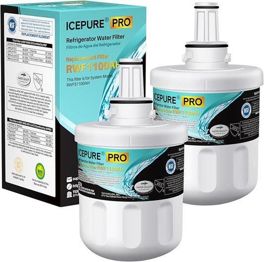 ICEPURE DA29-00003G Remove PFOA&PFOS, NSF/ANSI 401&473&53 Replacement for Samsung DA29-00003A, Aqua-Pure Plus DA29-00003B, HAFCU1, RSG257AARS RF267AERS, HDX-FMS-1 Refrigerator Water Filter, 2PACK