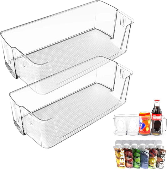 (2-Pack) Upgraded DA63-09775A DA97-20984A Refrigerator Door Bin Compatible with Sam-sung Fridge Door Shelves RF27T5201SR RF28T5001SR Fit for Sam-sung Refrigerator Door Shelf Replacement RF27T5241SR