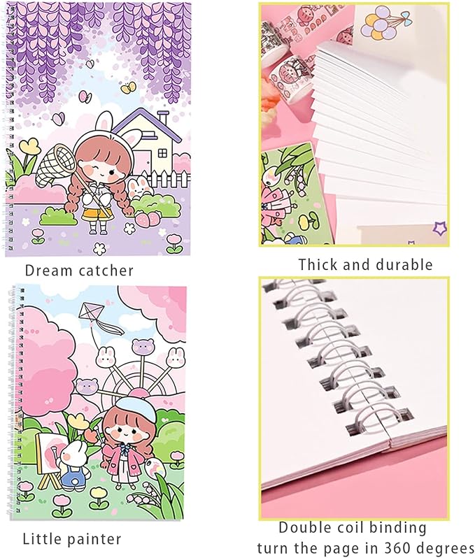 BO SHER 2 Sticker Collecting Albums, Activity Sticker Album 24X2 Sheets-A5 (8.3X5.7 Inches), Reusable Sticker Books for Collecting Stickers, Labels a5a