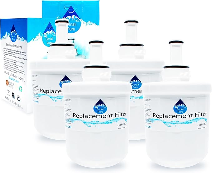 4-Pack Replacement for Samsung RFG298AABP Refrigerator Water Filter - Compatible with Samsung DA29-00003G, Samsung DA29-00003B, Samsung DA29-00003A Fridge Water Filter Cartridge