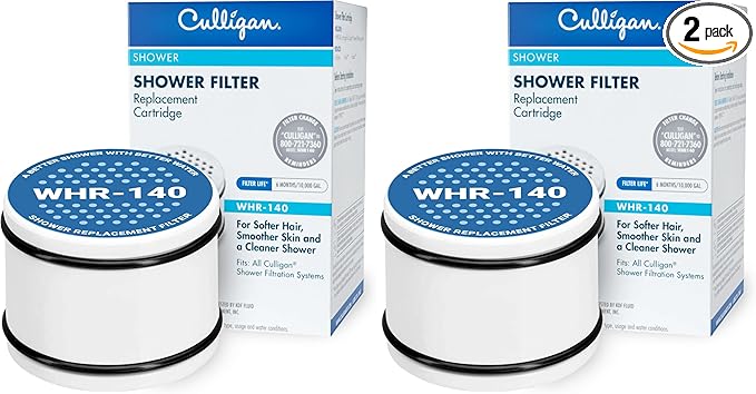 Culligan® Official Shower Filter Replacement WHR-140 Cartridge for Culligan Water Shower Filter Systems WHR-140, WSH-C125, ISH-100, HSH-C135, (Pack of 2)
