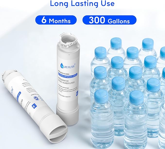 Lifefilter Water Filter Replacement, Compatible with Frigidaire EPTWFU01, EWF02, Pure Source Ultra II, 012505454226, 4562222, Pack of 3