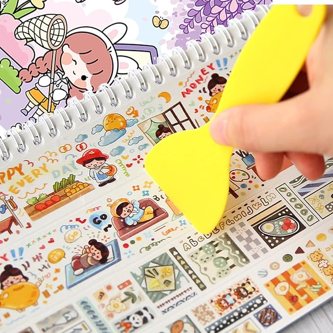 BO SHER 2 Sticker Collecting Albums, Activity Sticker Album 24X2 Sheets-A5 (8.3X5.7 Inches), Reusable Sticker Books for Collecting Stickers, Labels a5a