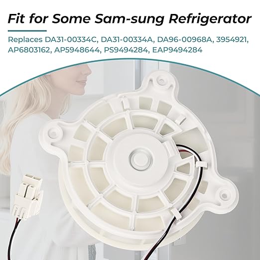 DA31-00334C DA31-00287B Refrigerator Evaporator Fan Motor Replacement Compatible with Sam-Sung Refrigerator Fridge, Replaces DA31-00305A DA96-00968A DA31-00334C DA31-00334A by Fetechmate