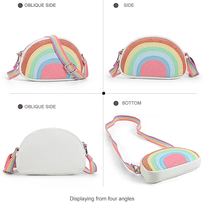Toddler Purse Easter Basket Stuffers Gifts for Kids: 2 3 4 5 6 7 8 Year Old Girl Birthday Gift, Rainbow Crossbody Bag