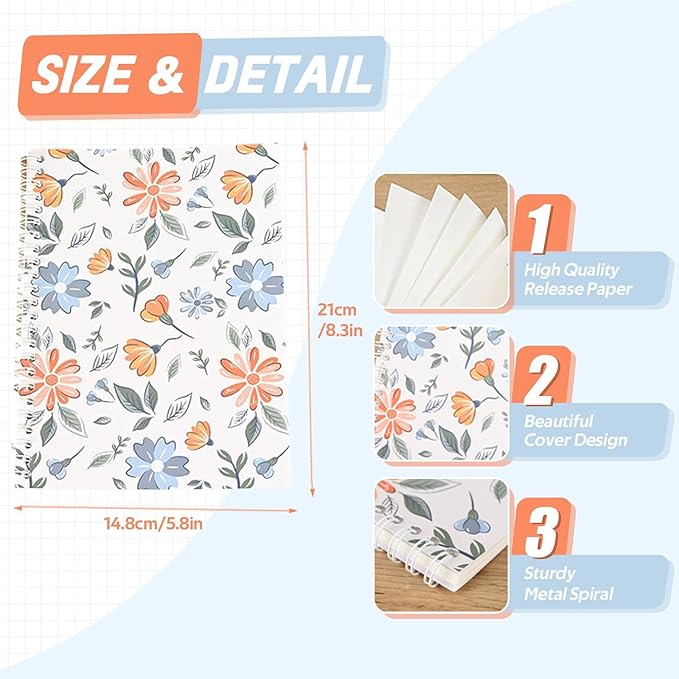 BetterJonny 2 Pcs Reusable Sticker Book Collecting Album Blank Sticker Storage Organizer Book A5 Size with 64 Sheets Release Paper for Collecting Stickers, Labels