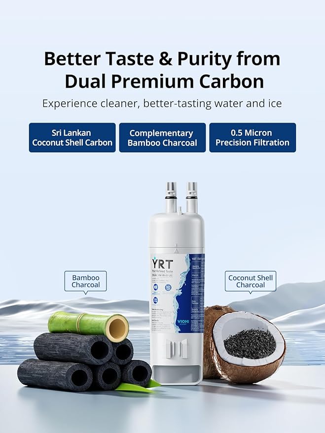 YRT EDRIRXD1 Replacement for Everydrop Filter 1, W10295370A, WHR1RXD1, Kenmore 46-9081, 46-9930, Ice & Water Filter Replacement, NSF/ANSI 372&53&42 Certified, Refrigerator Water Filter (Pack of 2)