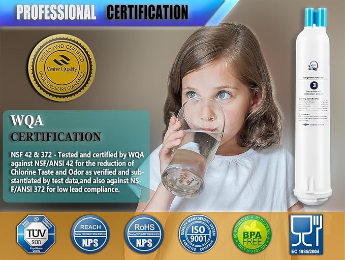 4396841 Refrigerator Water Filter Replacement Compatible with Whirlpool EDR3RXD1 EDR3RXD1B KAD3RXD1 WHR3RXD1 4396841 4396710, Everydrop Filter 3 P1WB2 P2RFWG2,Kenmore 46-9083 46-9030 (3-Pack)