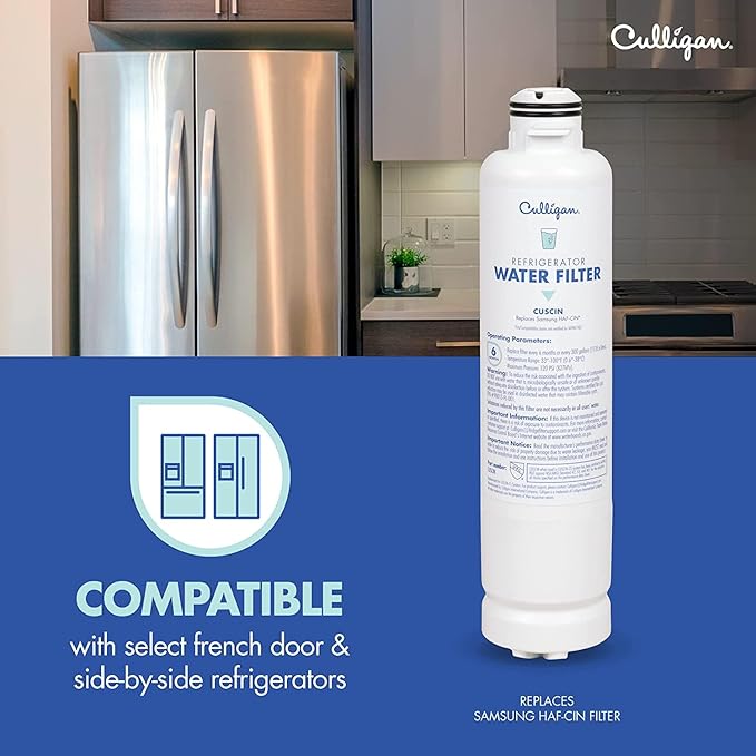 Culligan CUSCIN Refrigerator Water Filter | Replacement for Samsung Water Filter (HAF-CIN) | Replace Every 6 Months | Pack of 1