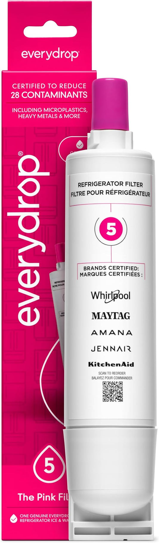 everydrop by Whirlpool Ice and Water Refrigerator Filter 5, EDR5RXD1, Single-Pack